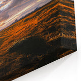 Sunset Horizon Art - Golden Fields and Dramatic Sky Canvas Print Decor