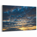 Dark Cloud Skyscape Art - Dramatic Evening Sky with Sunset Canvas Print