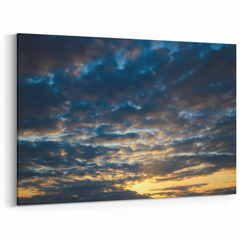 Dark Cloud Skyscape Art - Dramatic Evening Sky with Sunset Canvas Print