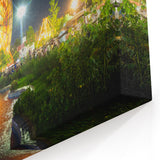 Algeria Wall Art - Vibrant Algerian Cityscape with Night Fountains