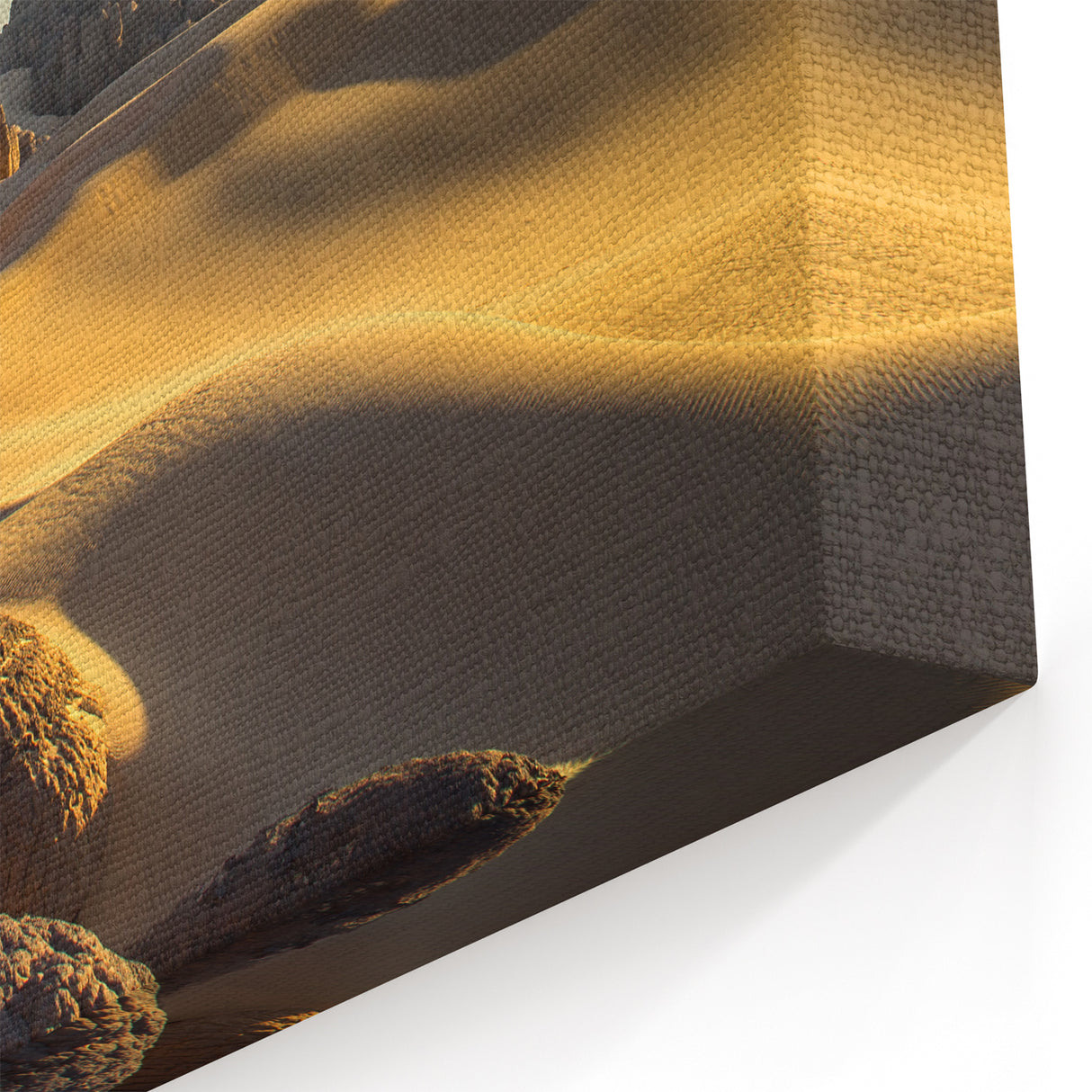 Golden Dunes of Algeria - Majestic Desert Rock Formations Wall Art