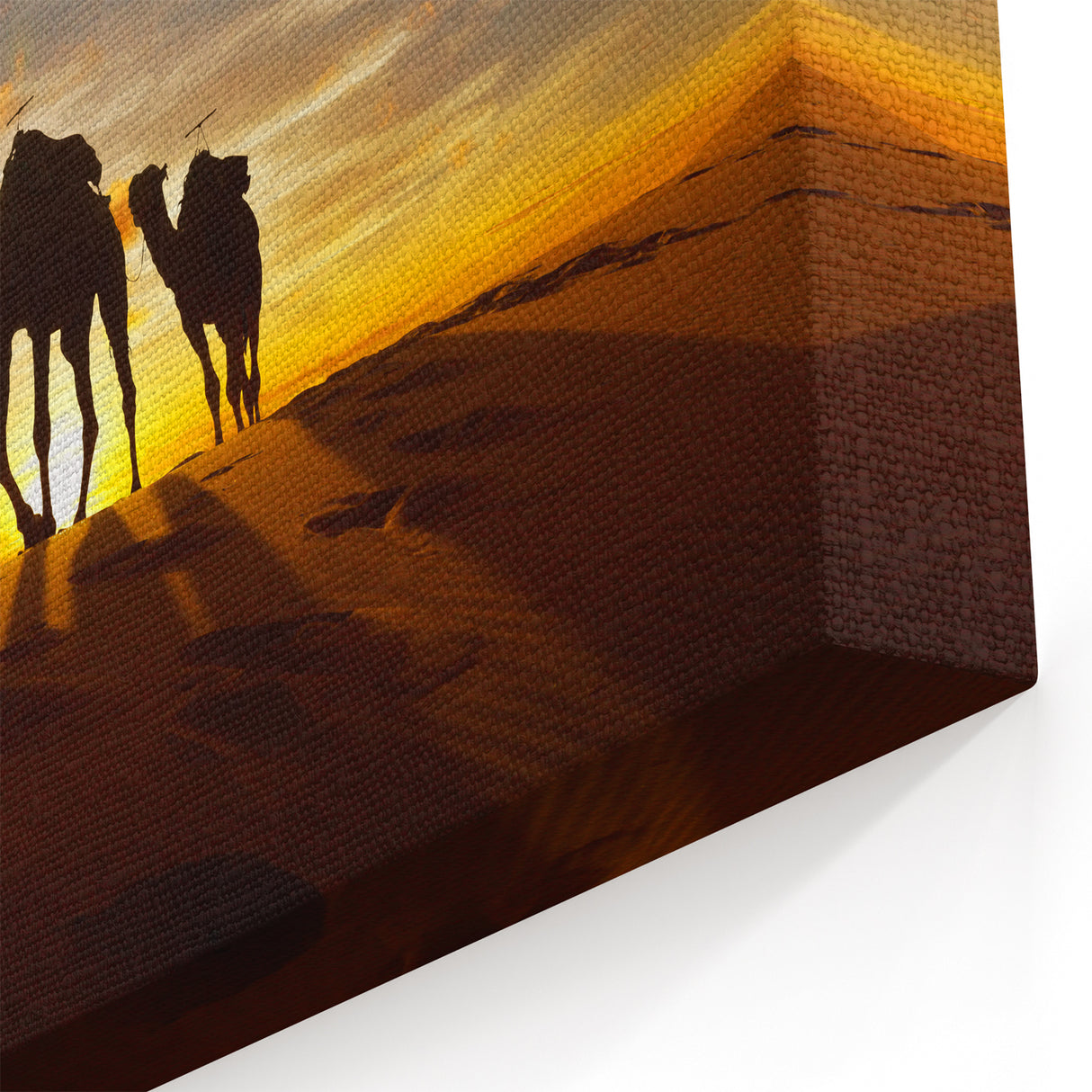 Camels at Sunset in Algeria - Captivating Sahara Desert Wall Art
