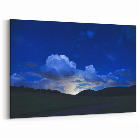 Scenic Colorado Springs Photography - Night Sky with Clouds and Stars