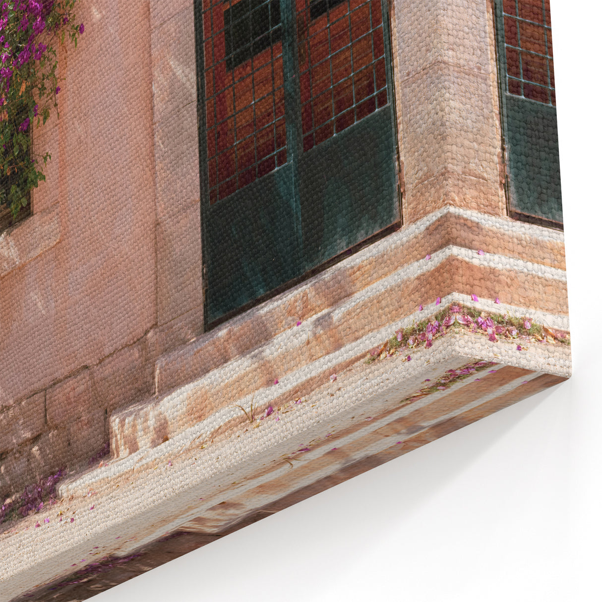 Algeria Scenery Art - Vibrant Bougainvillea Bloom on Traditional Facade
