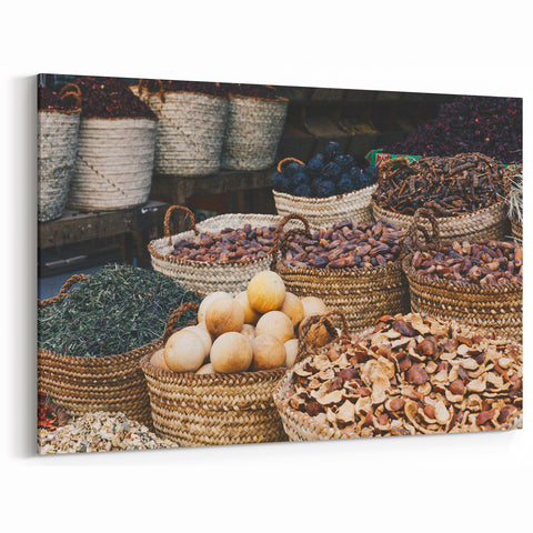 Egyptian Market Baskets Wall Art - Traditional Egypt Canvas Prints