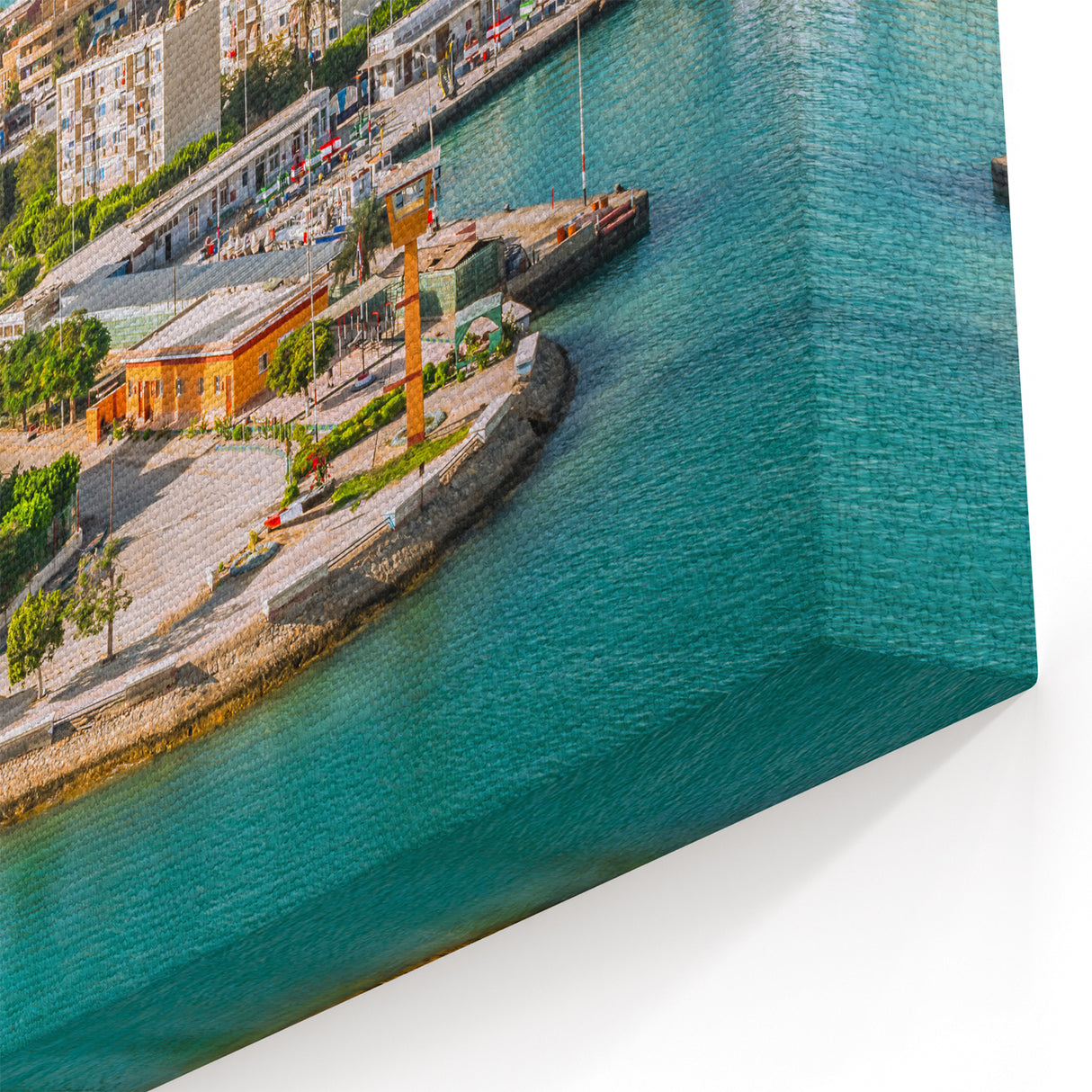 Egyptian Coastal Cityscape Wall Art - Suez Canal Mosque Canvas Prints