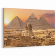 Pyramids and Sphinx at Sunset Wall Art - Ancient Egypt Canvas Prints