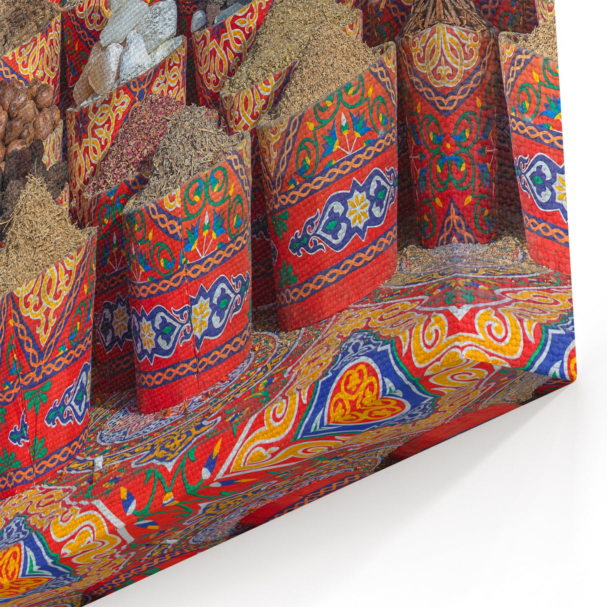Colorful Egyptian Market Wall Art - Vibrant Spice Bazaar Canvas Prints