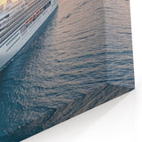 Serene Sunset Cruise Ship Wall Art - Ocean Voyage Nautical Decor