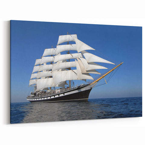 Grand Tall Ship Wall Art - Full Sail Nautical Decor Canvas