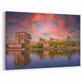 Egyptian Wall Art - Nile River & Temple at Sunset with Vibrant Sky