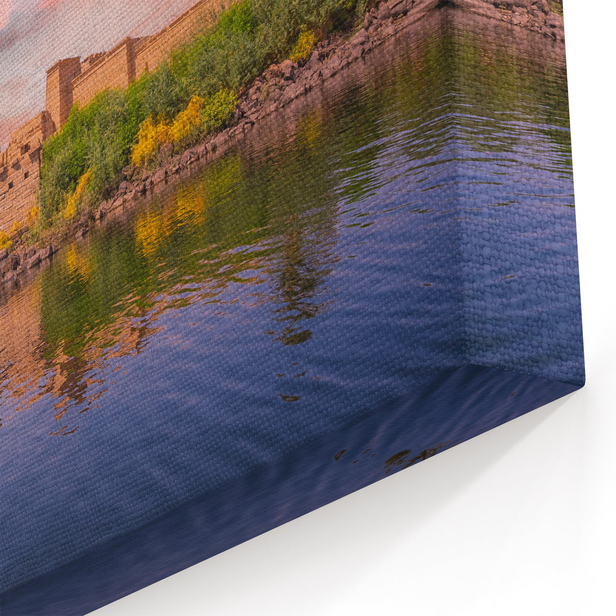 Egyptian Wall Art - Nile River & Temple at Sunset with Vibrant Sky