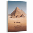 Pyramids of Giza - Camel Caravan in Egyptian Desert Wall Art