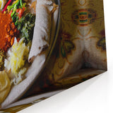 Traditional Ethiopian Cuisine Art - Vibrant Cultural Wall Decor Print