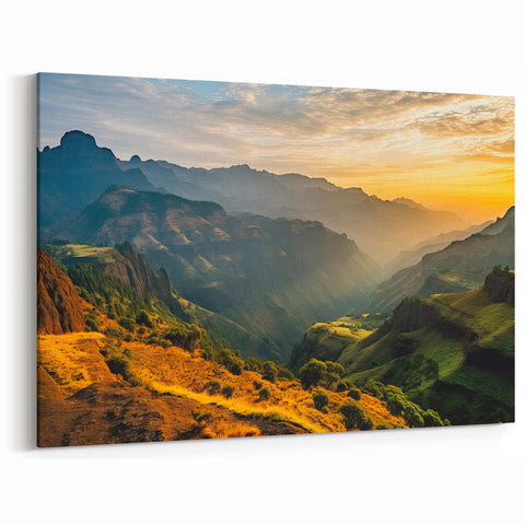 Stunning Ethiopian Mountain Sunrise - Majestic Landscape Art Print