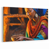 Traditional Ethiopian Art - Vibrant African Scenery on Canvas