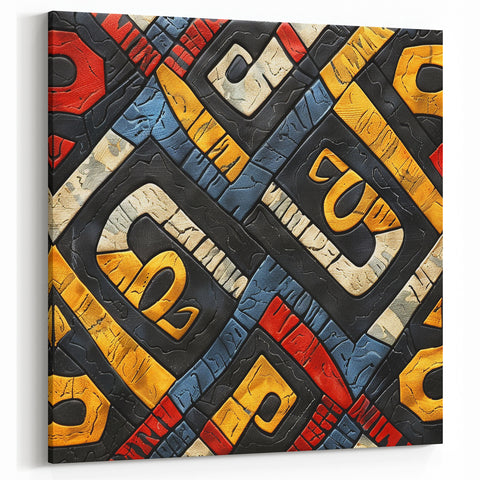 Abstract Ethiopian Art - Vibrant African Heritage on Canvas
