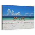 Tranquil Kenyan Beach with Camels - African Coastal Wall Art