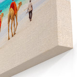 Colorful Camels on Kenyan Beach - Vibrant African Coastal Wall Art