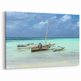 Serene Kenyan Coastline Wall Art - Traditional Dhow African Seascape