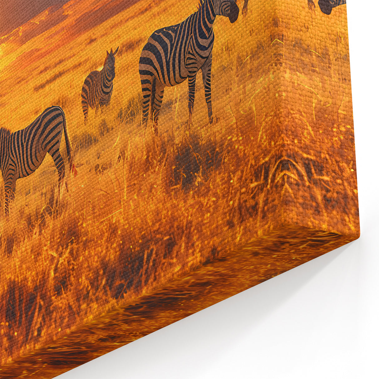 Zebras at Sunset Kenya Wall Art - Majestic African Wildlife Landscape