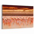 Flamingos at Dawn Kenya Wall Art - Vibrant African Wildlife Print