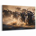 Wildebeest Charge Kenya Wall Art - Dynamic African Wildlife Print