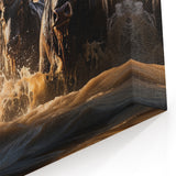 Wildebeest Charge Kenya Wall Art - Dynamic African Wildlife Print