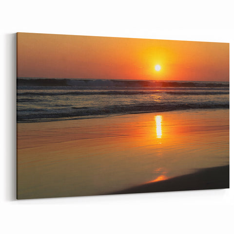 Golden Acapulco Beach Sunset Wall Art - Serene Coastal Mexico Photography