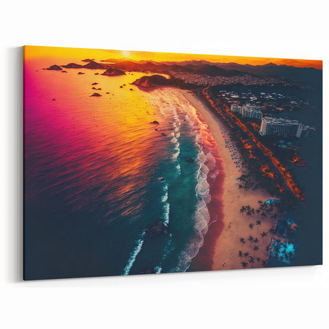 Vibrant Acapulco Sunset Wall Art - Dynamic Coastal Mexico Photography