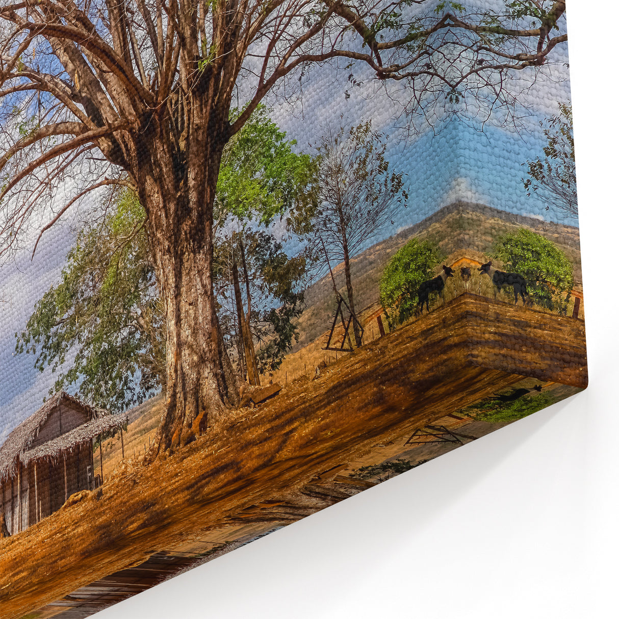 Madagascar Wall Art - Traditional African Village Landscape Print