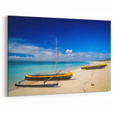African Region Wall Decor - Vibrant Beach Scene Print on Canvas