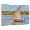 African Region Wall Decor - Traditional Sailboat on Calm Waters