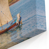 African Region Wall Decor - Traditional Sailboat on Calm Waters