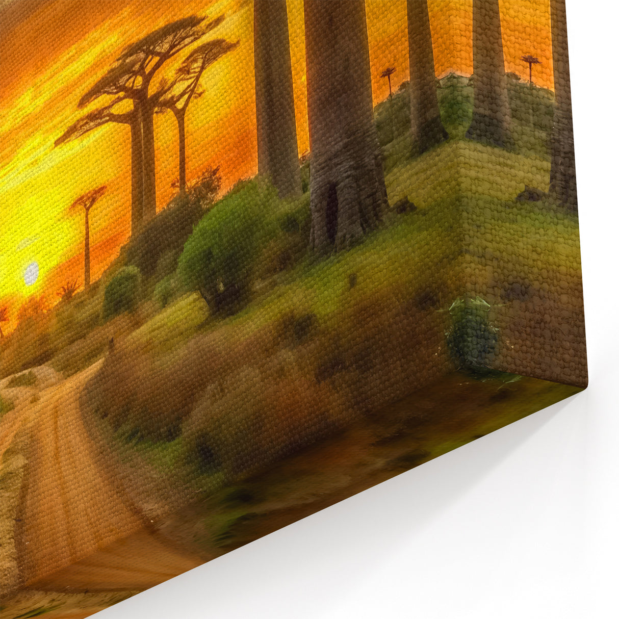 Stunning Madagascar Wall Art - African Baobab Trees Sunset Landscape Print