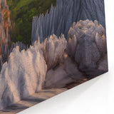 Madagascar Landscape Art - Unique Limestone Formation at Sunset Print