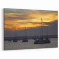 Baja California Sur Wall Art: Sunset Sailboats on Calm Waters