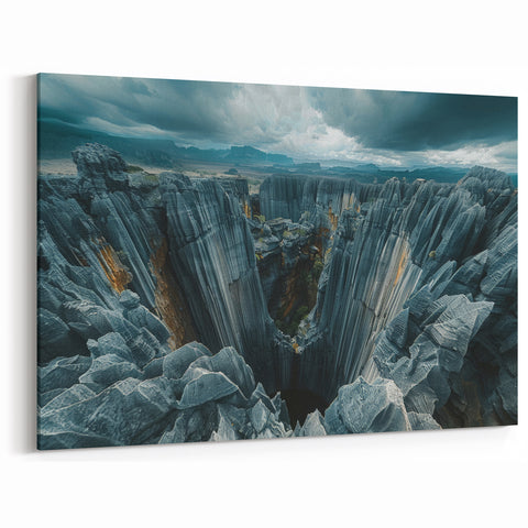 Madagascar Limestone Wall Art - Dramatic Tsingy Rock Formation Print