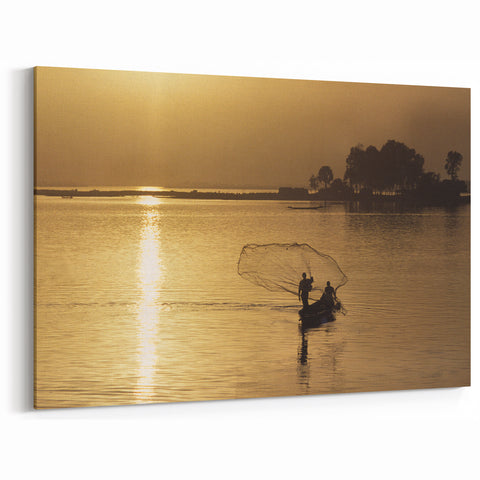 Sunset Fishing in Mali - African Scenery Wall Art