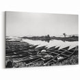 Black and White Canoes in Mali - African Scenery Photography Print