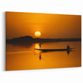 Sunset Canoeing in Mali - African Landscape Wall Art