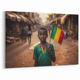 Proud Mali Youth with Flag - African Cultural Photography Print