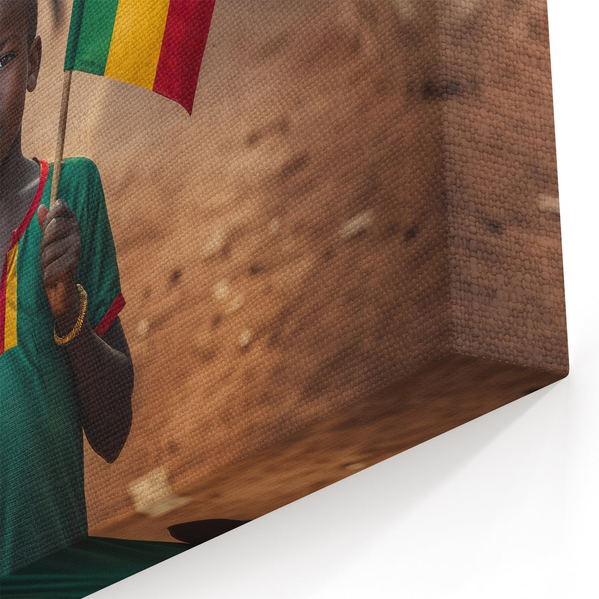 Proud Mali Youth with Flag - African Cultural Photography Print