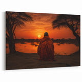 Sunset Reflection Meditation - African Landscape Wall Art Print