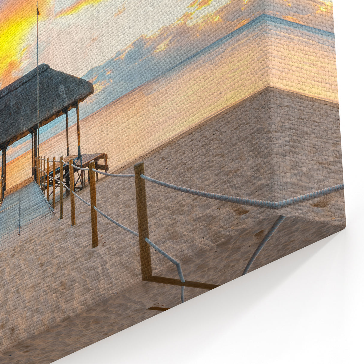 Mauritius Pier Sunrise Wall Art - Tranquil Tropical Island Scenic Print