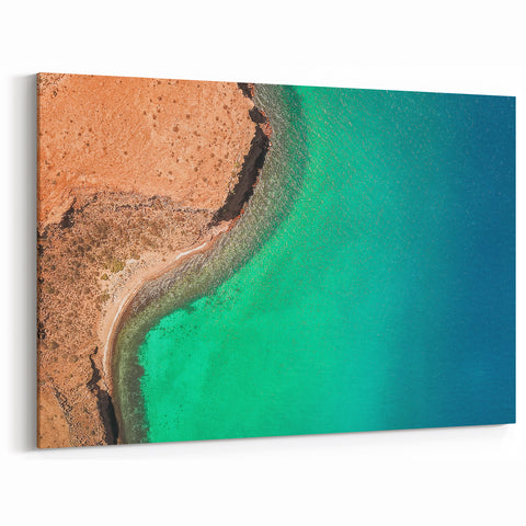 Baja California Sur Wall Art: Aerial View of Turquoise Coastline