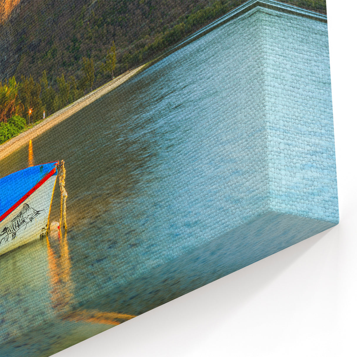 Serene Boat at Le Morne Beach - Mauritius Coastal Landscape Art Print