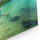 Tranquil Boat on Le Morne Lagoon - Mauritius Coastal Landscape Art