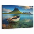 Serene Boat at Twilight - Le Morne Mauritius Coastal Landscape Art