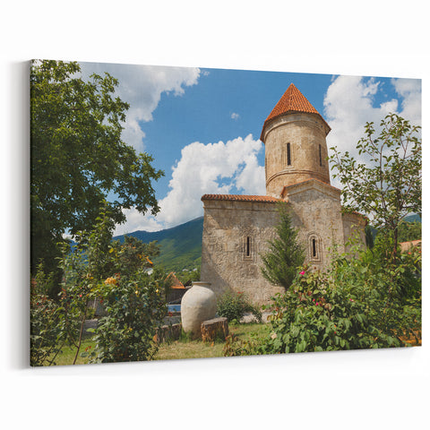 Azerbaijan Stone Church Art - Caucasus Mountains Scenery
